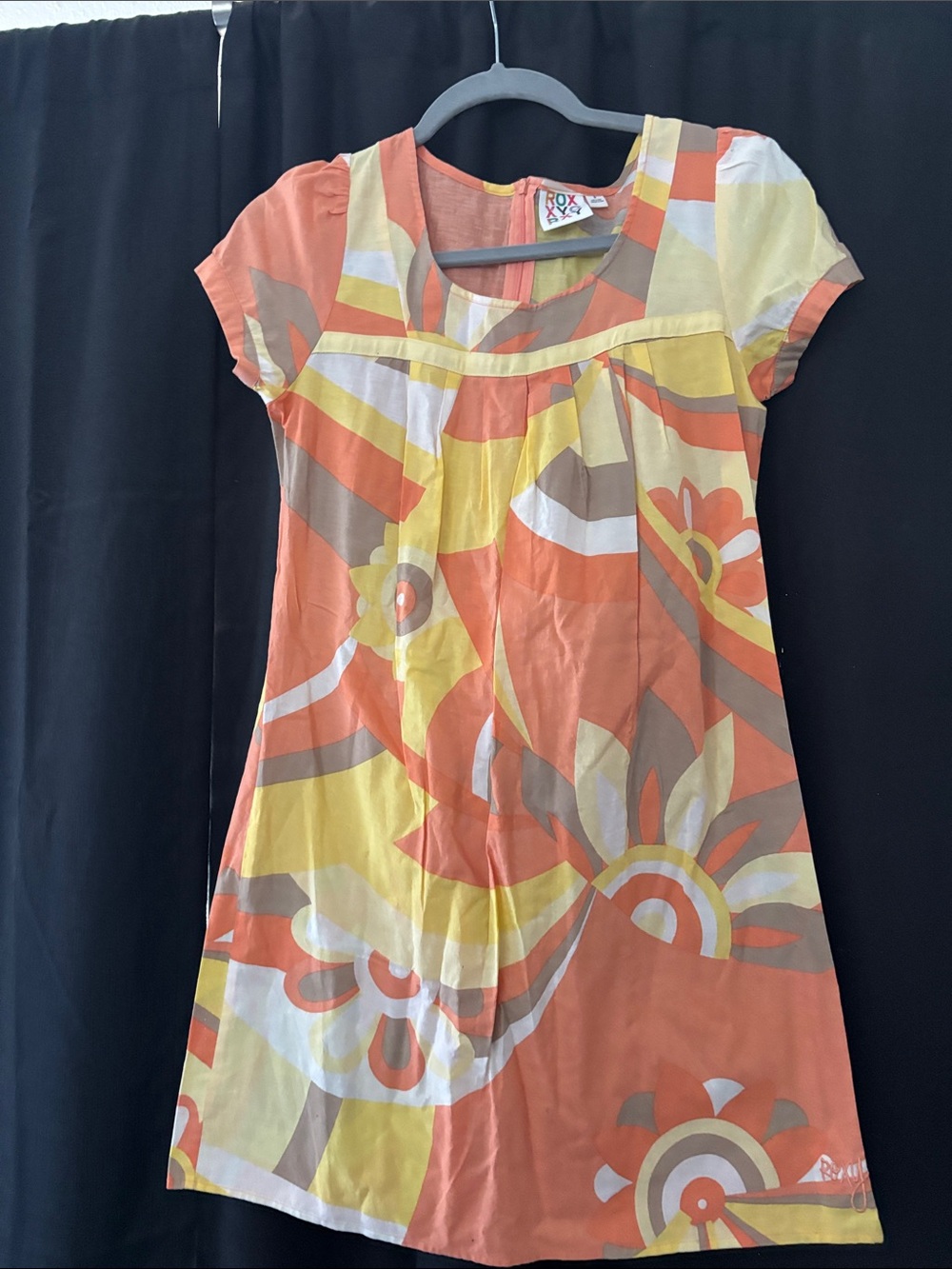 Roxy Orange, Yellow & Cream Floral Shift Dress